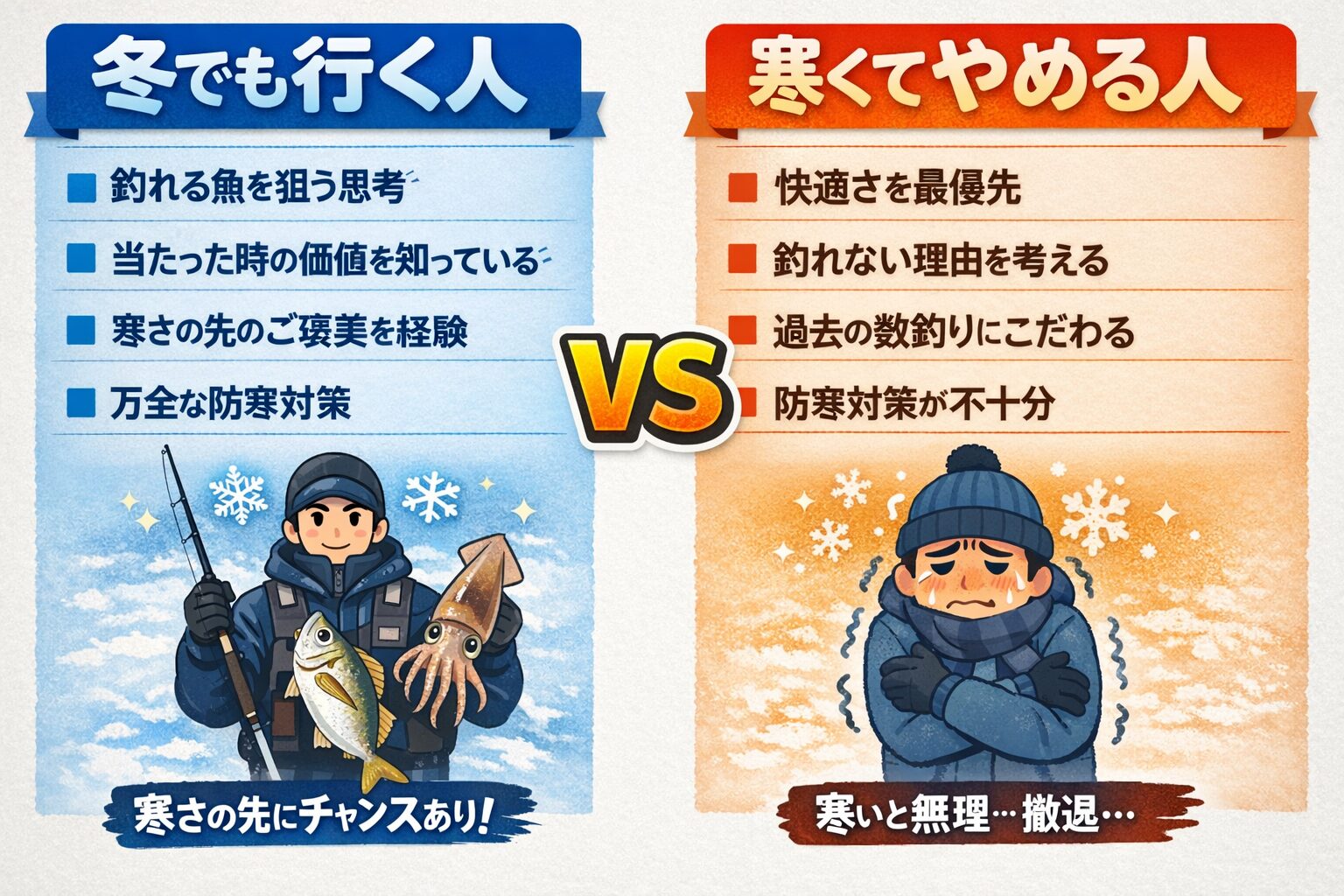 尺アジは釣れている。 アオリイカも釣れている。寒いのは事実。でも寒さは壁ではない。 フィルターである。そのフィルターを越えた人だけが冬の一級品に出会える。釣太郎