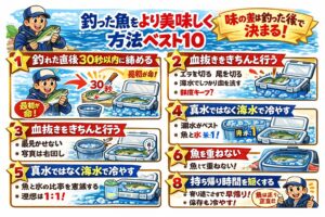 釣った魚を美味しくする方法は特別な技術ではありません。・早く ・丁寧に・冷やす。この積み重ねです。釣太郎