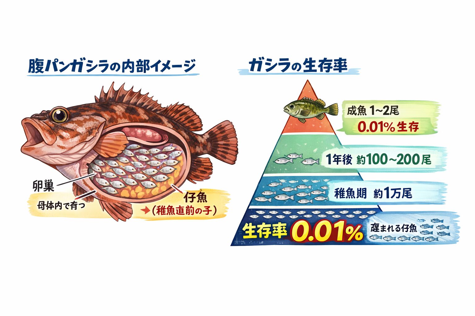 ガシラは根魚の中でも寿命が長く、成長は遅い魚です。 寿命は10年以上。釣太郎