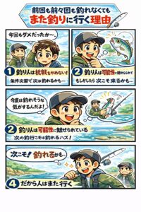 釣れなかったからやめるのではない。釣れなかったから次を確かめたくなる。それが釣り人。釣太郎