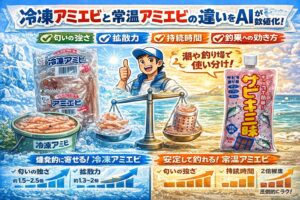 アミエビ、「釣果と量」をとるなら冷凍、「快適さと手軽さ」をとるなら常温。釣太郎