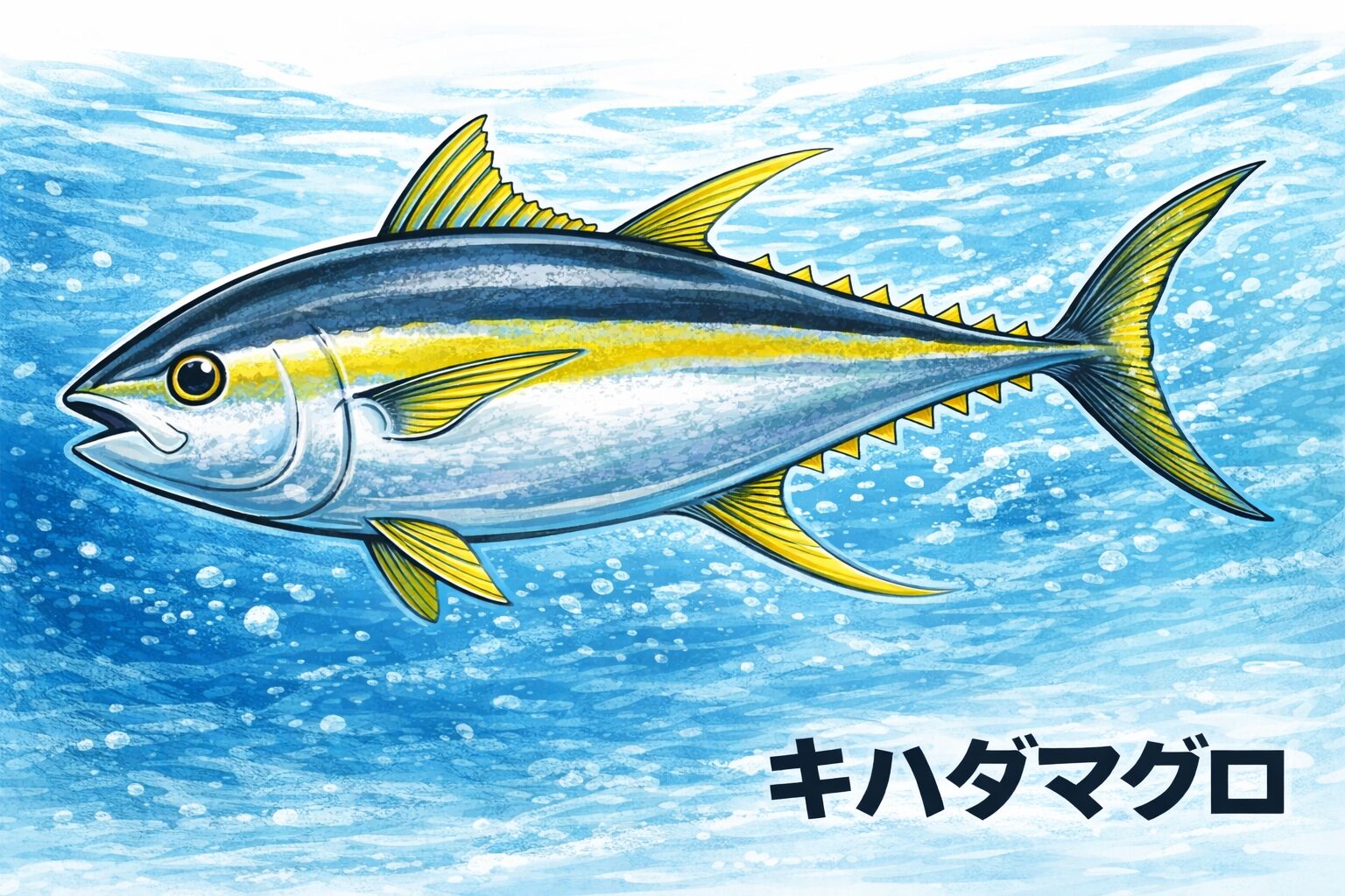 キハダマグロは主に 刺身や加熱料理に加えて、ツナ缶の主要原料としても使われます（ライトミート）。釣太郎