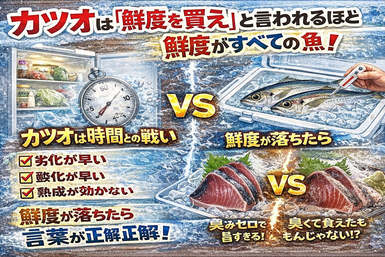 カツオは「鮮度を買え」この言葉が そのまま正解の魚。 鮮度が良ければ別格の旨さ。釣太郎