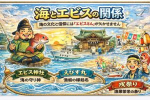 エビスとは、海と共に生きる人々が生んだ神。エビス神社は、 海への感謝の場所。 えびす丸は、無事と大漁を願う船。戎祭りは、海の一年を始める祈り。釣太郎