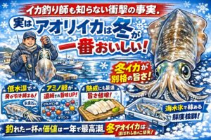 アオリイカが最も美味しくなるのは冬・理由は脂ではなくアミノ酸・低水温で身質が劇的に向上。釣太郎