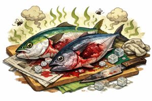 青物魚は足が早いと昔から言われますが、現場での下処置次第で、全く臭みのない状態で食べることができます。釣太郎