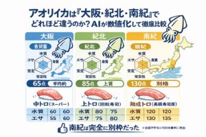 南紀のアオリイカが美味しい理由。① 黒潮直撃② 水温安定③ エサ豊富④ 高運動量⑤ 釣り人の処理レベル。全部揃っている海は、 日本でもほぼありません。釣太郎