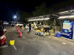 天気がいい週末の明け方は、一時的に混雑いたしますが、すぐに解消いたします。ご迷惑おかけします。釣太郎