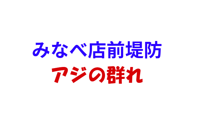 今週末にアジ釣りはいかが？みなべ店前堤防のアジの群れ。2月26日木曜日。釣太郎