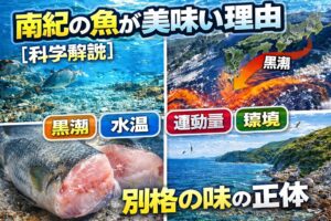 南紀の魚が美味い理由は ・黒潮の栄養と流れ・水温変動・運動量の多さ・豊かな食物連鎖・水質の良さ。この条件が同時に揃う場所は日本でも少ないです。釣太郎