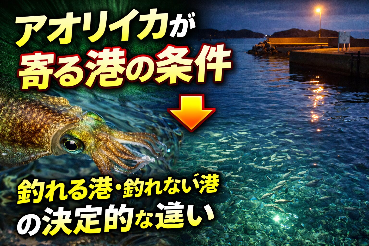 南紀で釣れる港の共通点。小魚が見える ・潮が効く・常夜灯がある・外海に近い。この4つが揃えばかなり高確率です。釣太郎