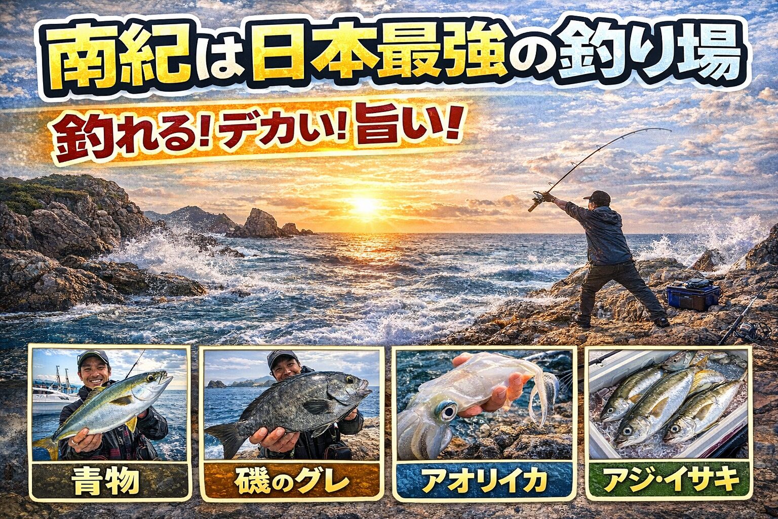 南紀が日本最強の釣り場である決定的理由。黒潮直撃 × 地形の多様性 × 魚種の豊富さ × 年中釣れる安定性 × 大物が本気で狙える。釣太郎