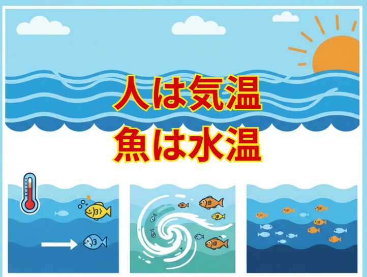 人間が気温の変化で服装を変えるように、魚も水温の変化で行動を変えます。魚は変温動物なので、人間以上に水温の変化に敏感。釣太郎