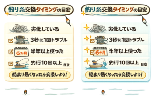 釣り糸は消耗品です。 定期交換が釣果と安全性を大きく左右します。釣太郎
