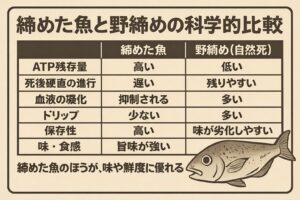 釣った魚を美味しく食べるためには、締め・血抜き・冷却の三拍子が欠かせません。釣太郎