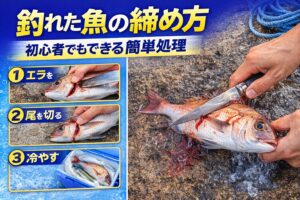 釣れた魚の締め方は難しくない。エラを切る。 尾を切る。冷やす。たった3分の作業。これだけで刺身の透明感も、食感も変わる。釣太郎