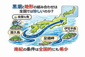 南紀は・黒潮が近い・地形が複雑・適度に荒れる。この三拍子が高い次元で噛み合った海です。釣太郎