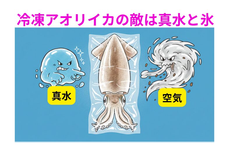 冷凍アオリイカ、 真水に触れさせない「空気に触れさせない」 この2点を守るだけで、冷凍でも驚くほど美味しく仕上がります。釣太郎