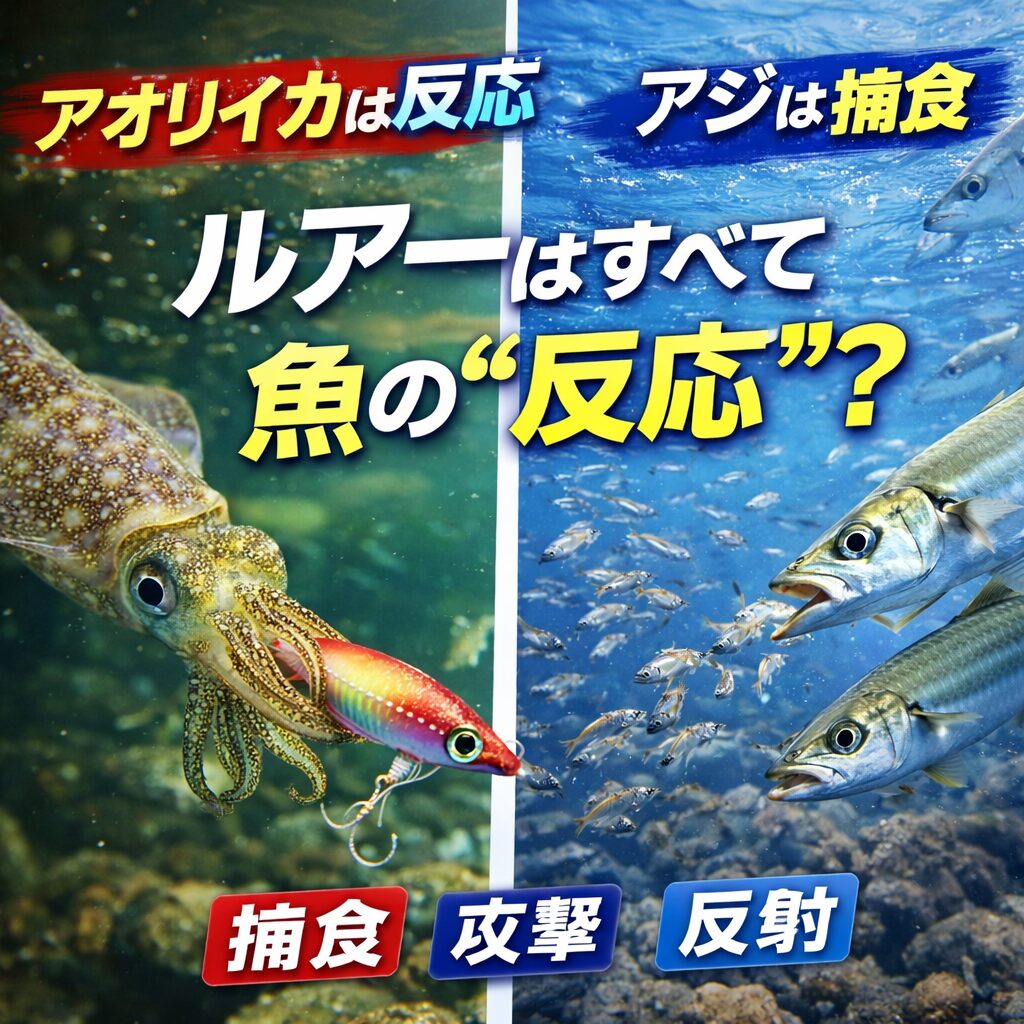 アオリイカは“反応”、アジは“捕食”。 ではルアーはすべて魚の“反応”なのか？釣太郎
