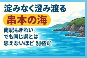 串本は黒潮の本流が直撃。地形が濁りを溜めない。冬でも海が安定。 魚種が豊富で色鮮やか。 これらが重なる。釣太郎