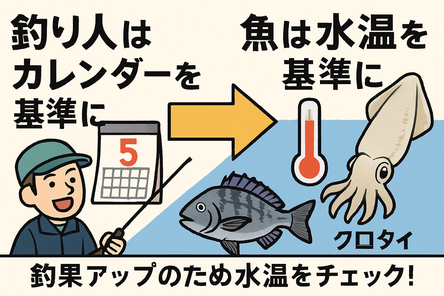 釣りの計画を立てるとき、カレンダーだけを頼りにしていませんか？ 魚たちは、水温という自然のリズムに従って動いています。釣太郎