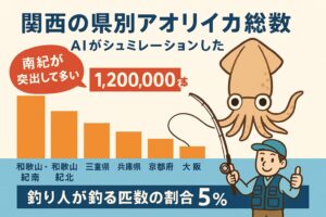 南紀（和歌山県南部）は、黒潮の影響を強く受ける温暖な海域。豊富な藻場や岩礁帯が広がり、アオリイカの産卵・成長に最適な環境が整っています。釣太郎