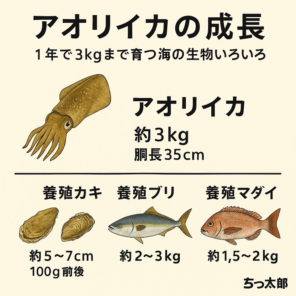 アオリイカだけではない。1年で3kgに育つ海の生き物たち.釣太郎