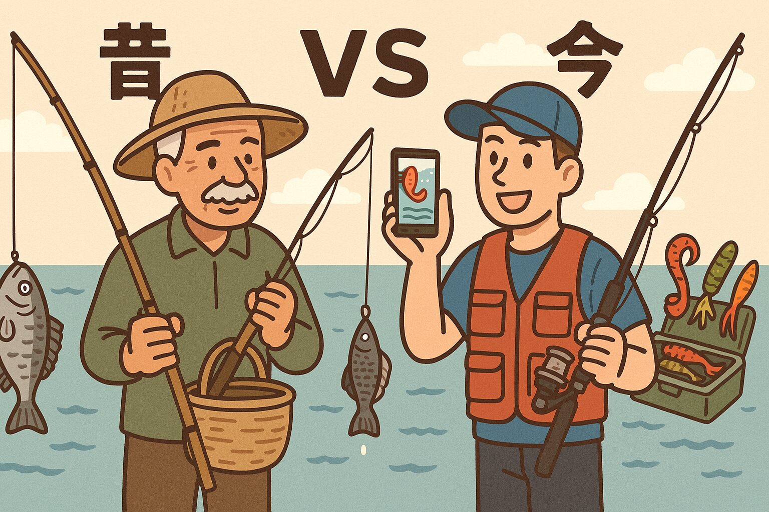 変わる釣り、変わらぬ魅力 時代とともに釣りのスタイルは大きく変わりましたが、自然と向き合い、魚と駆け引きする楽しさは今も昔も変わりません。釣太郎