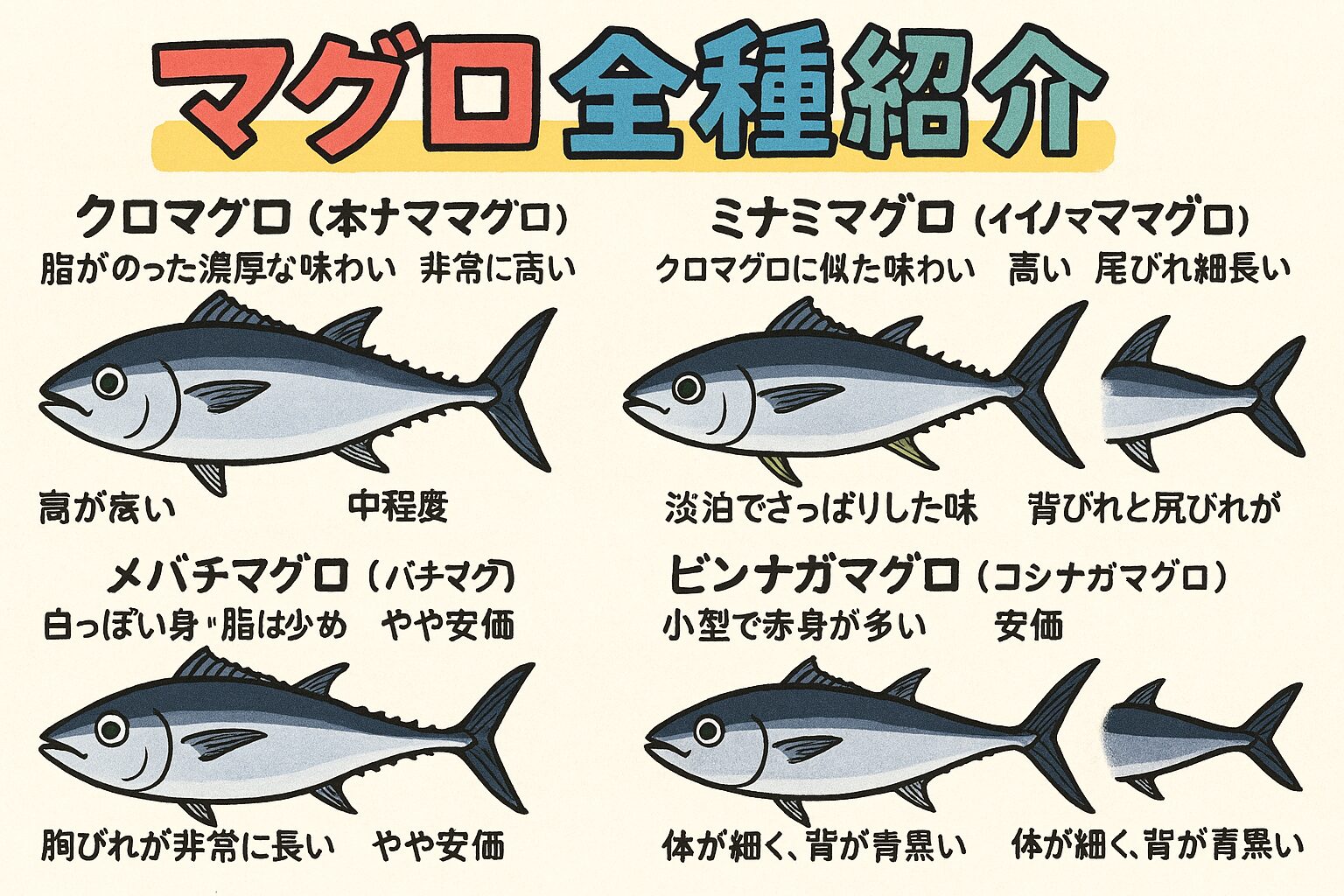 マグロの種類一覧と見分け方｜特徴・市場価値も徹底解説！釣太郎