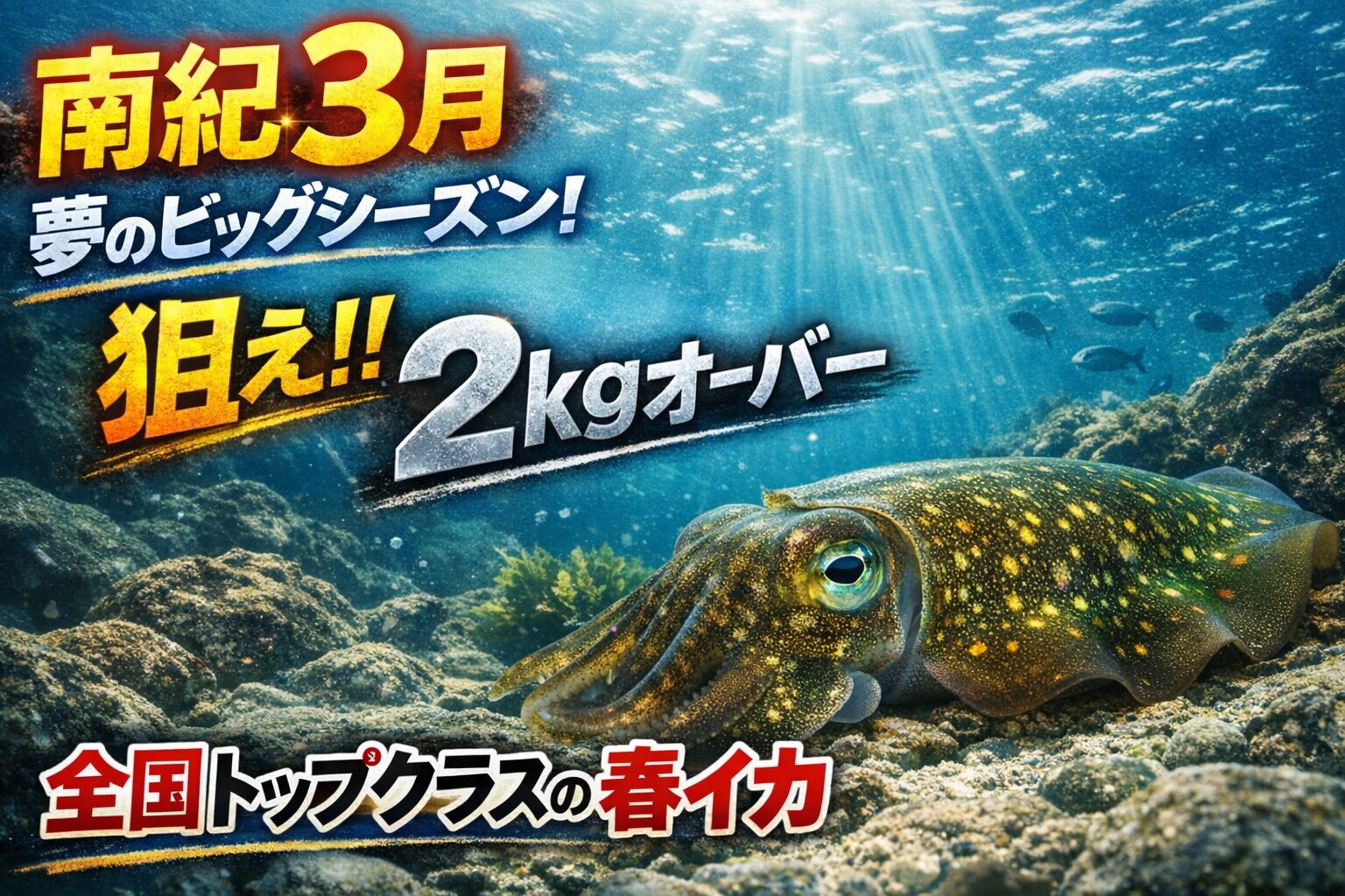 【南紀3月のアオリイカ釣り】全国トップクラスの大型が狙える夢のシーズン到来！釣太郎