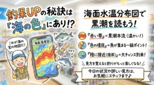 海面水温分布図は、一見するとただのカラフルな地図ですが、釣り人にとっては釣果を左右する超重要アイテムです。釣太郎
