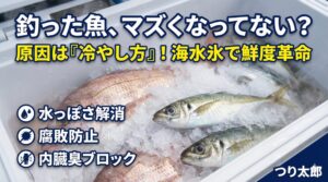 魚がまずくなる原因は主に次の3つ。・水分増加による味の劣化・腐敗の進行・内臓臭の拡散。これらはすべて 海水氷でほぼ解決可能。釣太郎