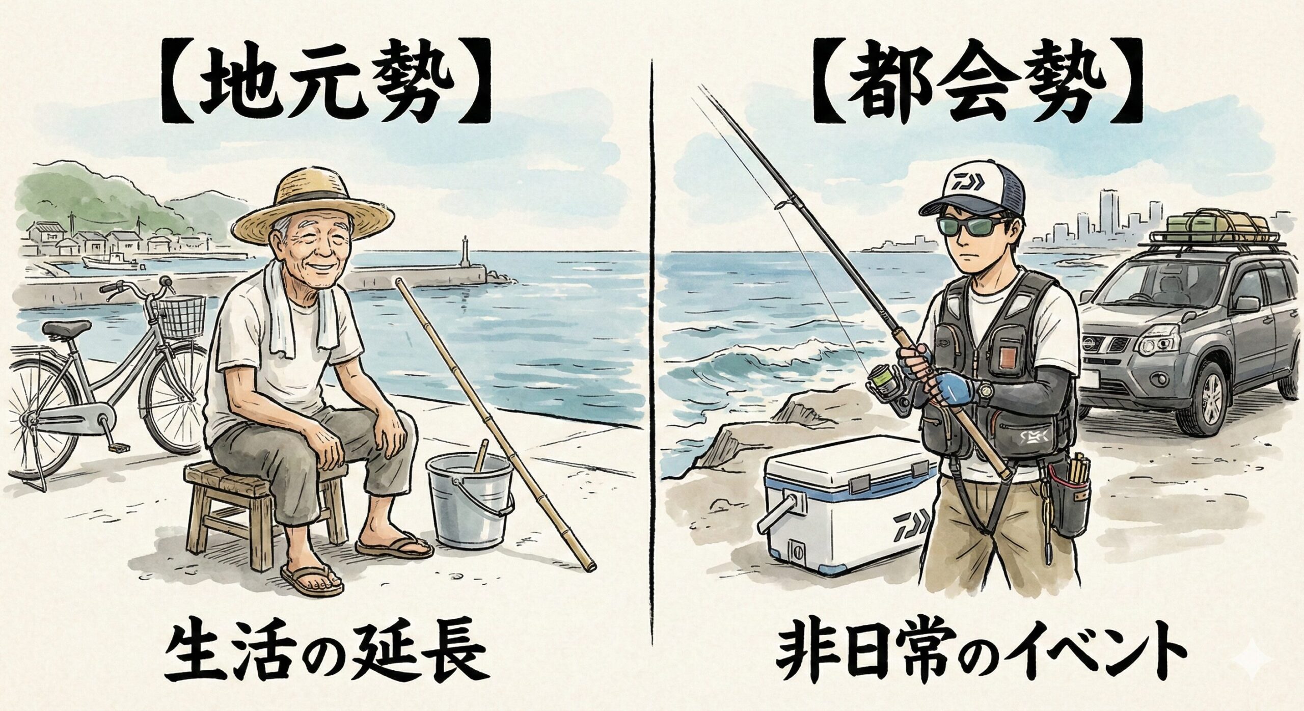 【地元勢 vs 都会勢】「生活の延長」か、「非日常のイベント」か。同じ釣り場でも、流れている時間が違う理由。釣太郎
