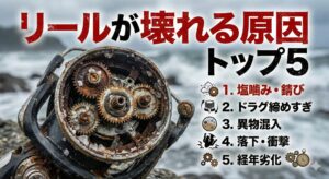 リールを長持ちさせる鉄則。毎回水洗い＋陰干し。ドラグは緩めて保管、定期グリス。使用後スプール外して内部乾燥。海水専用オイル・グリスを使う。釣太郎