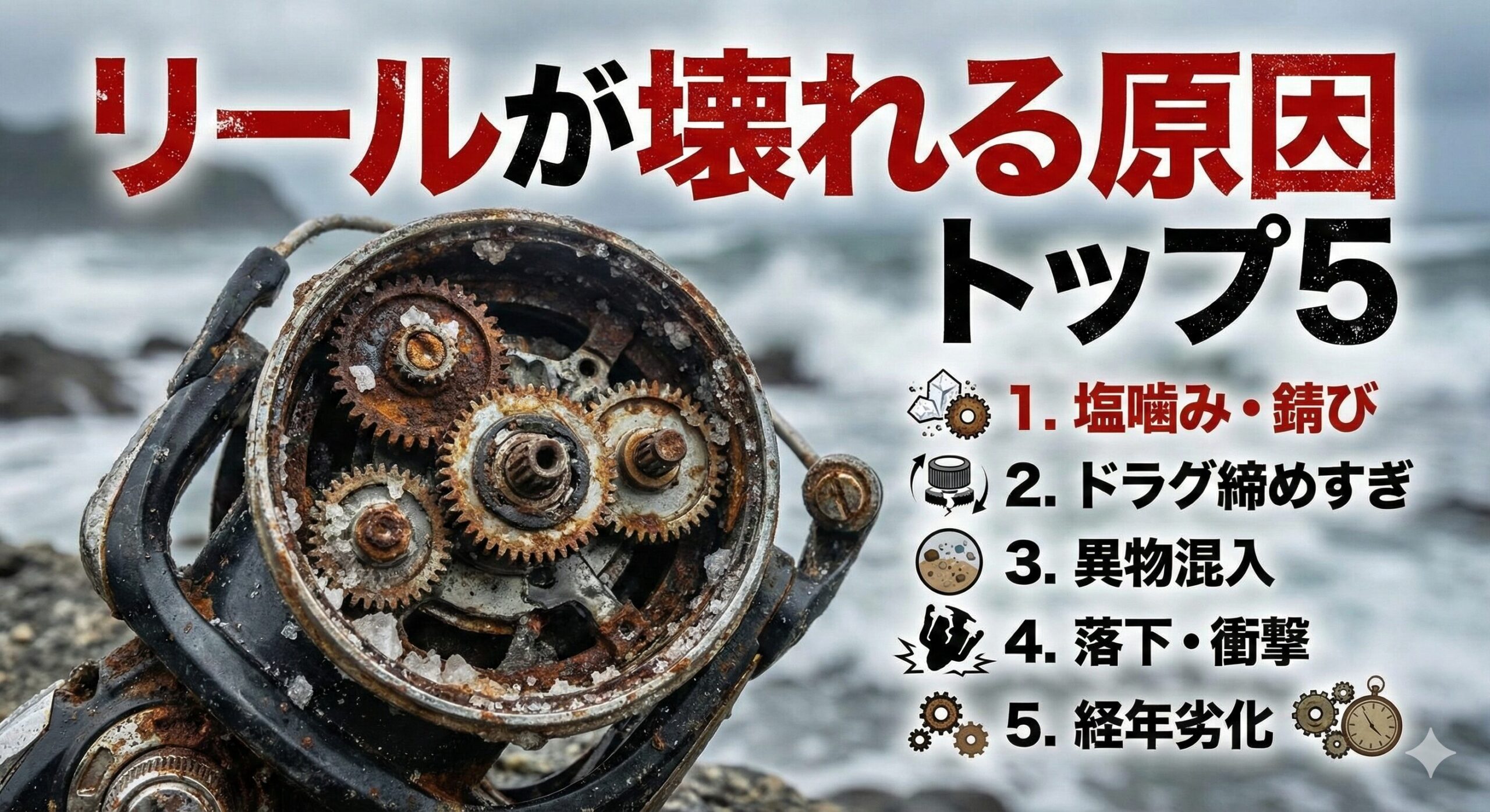 リールを長持ちさせる鉄則。毎回水洗い＋陰干し。ドラグは緩めて保管、定期グリス。使用後スプール外して内部乾燥。海水専用オイル・グリスを使う。釣太郎