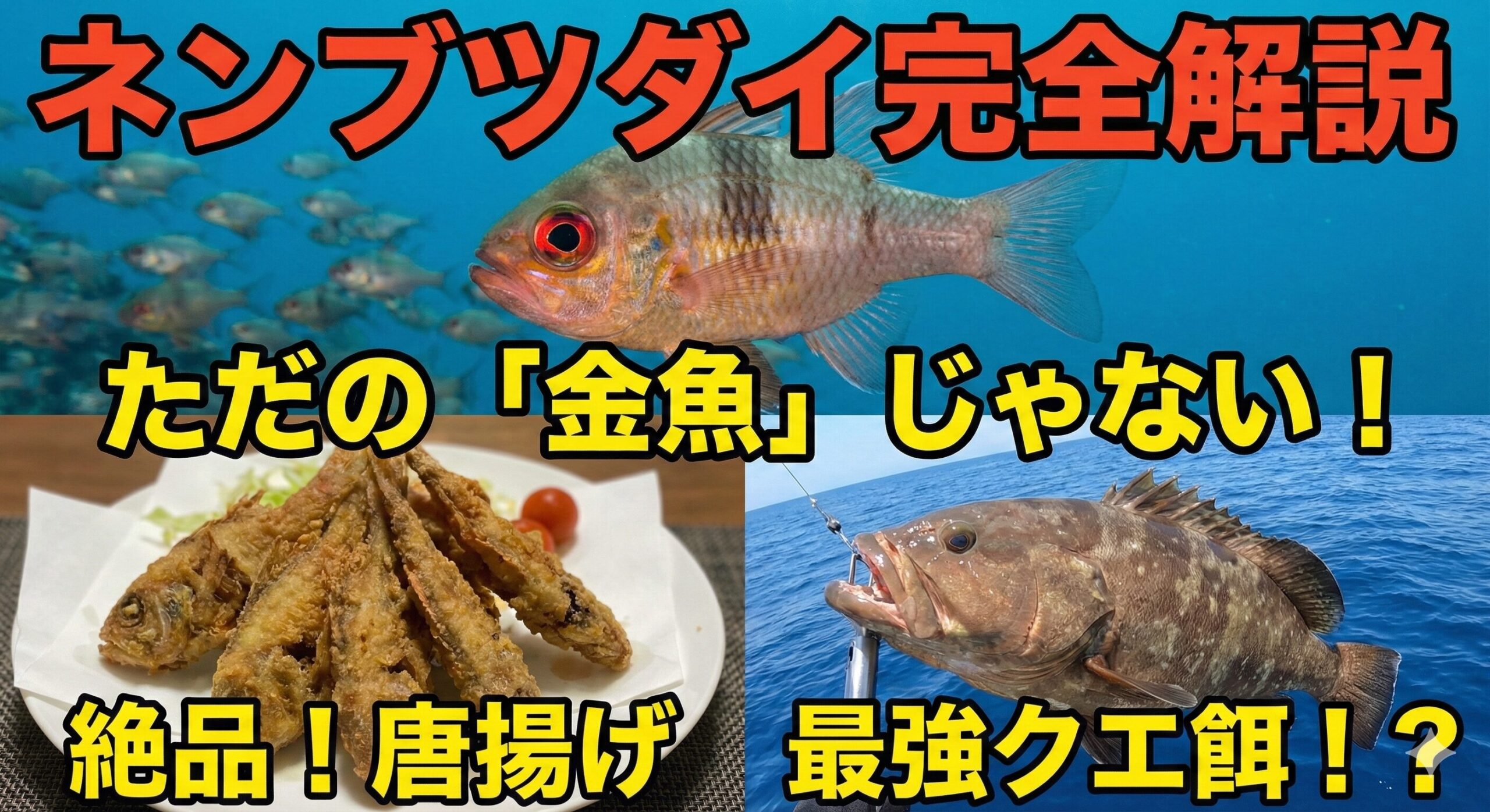釣り場では厄介者扱いされるネンブツダイ。通称「金魚」「アカジャコ」 しかし、その正体は「食べてよし」「釣ってよし」の万能魚です。釣太郎