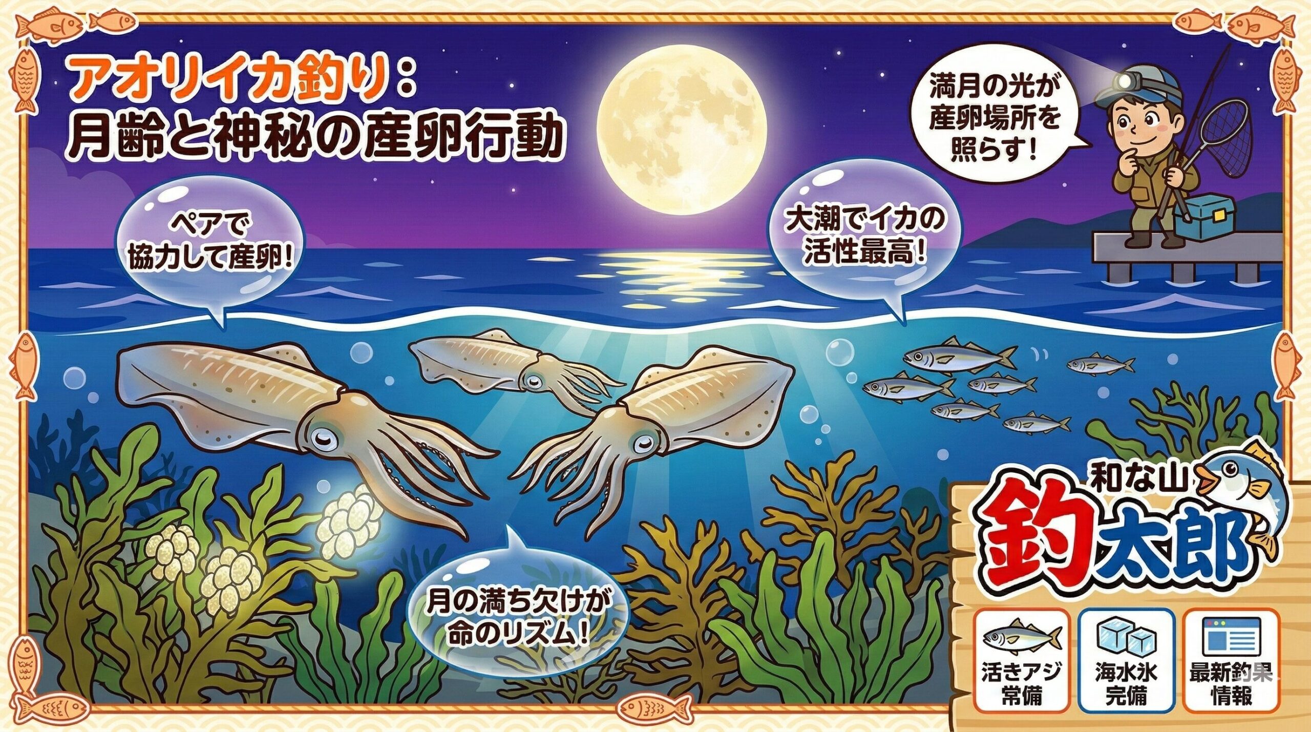 アオリイカ釣り、月齢と産卵行動の関係。釣太郎