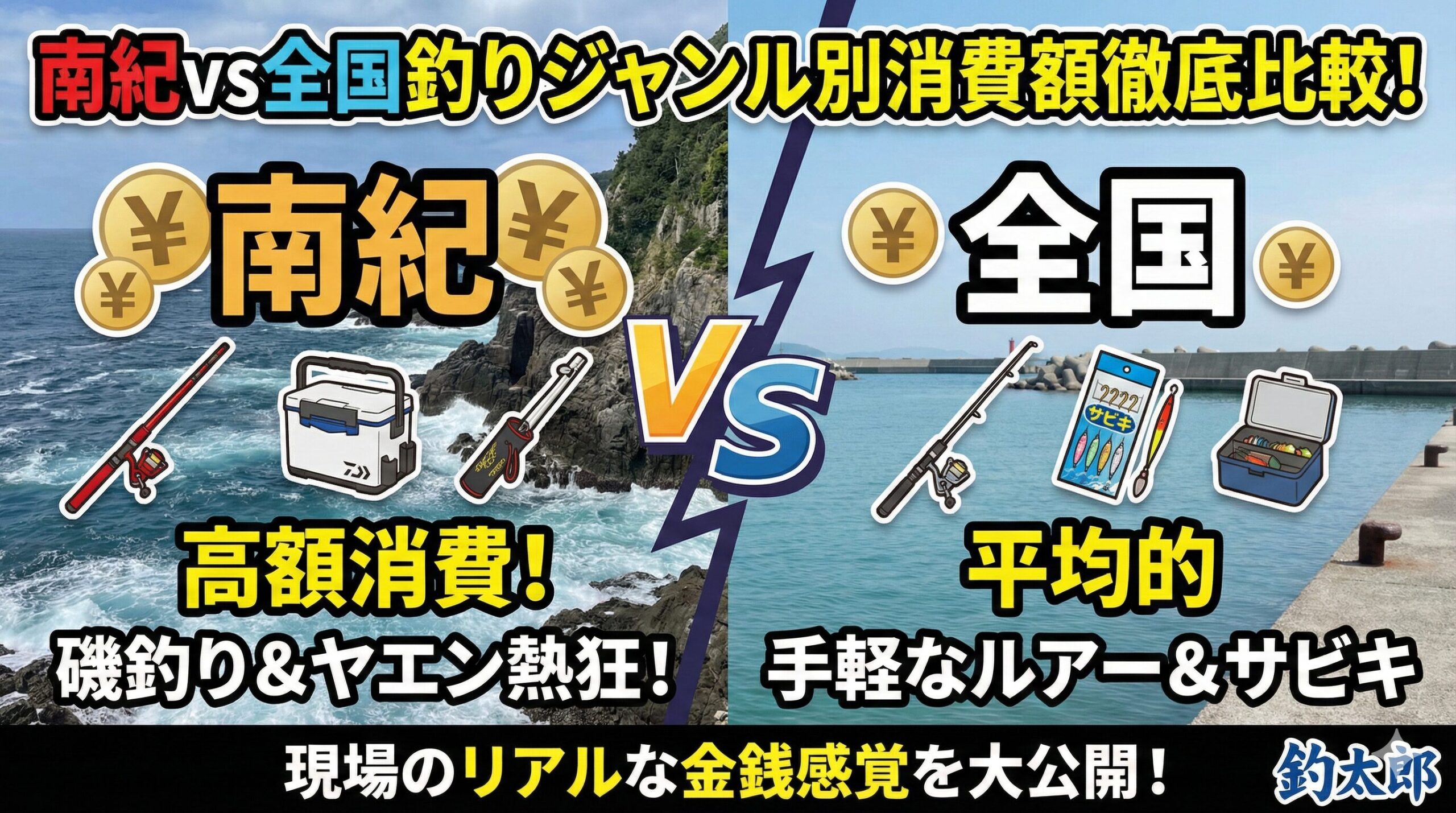南紀の釣りはお金がかかる？全国と徹底比較したジャンル別リアル消費額。釣太郎