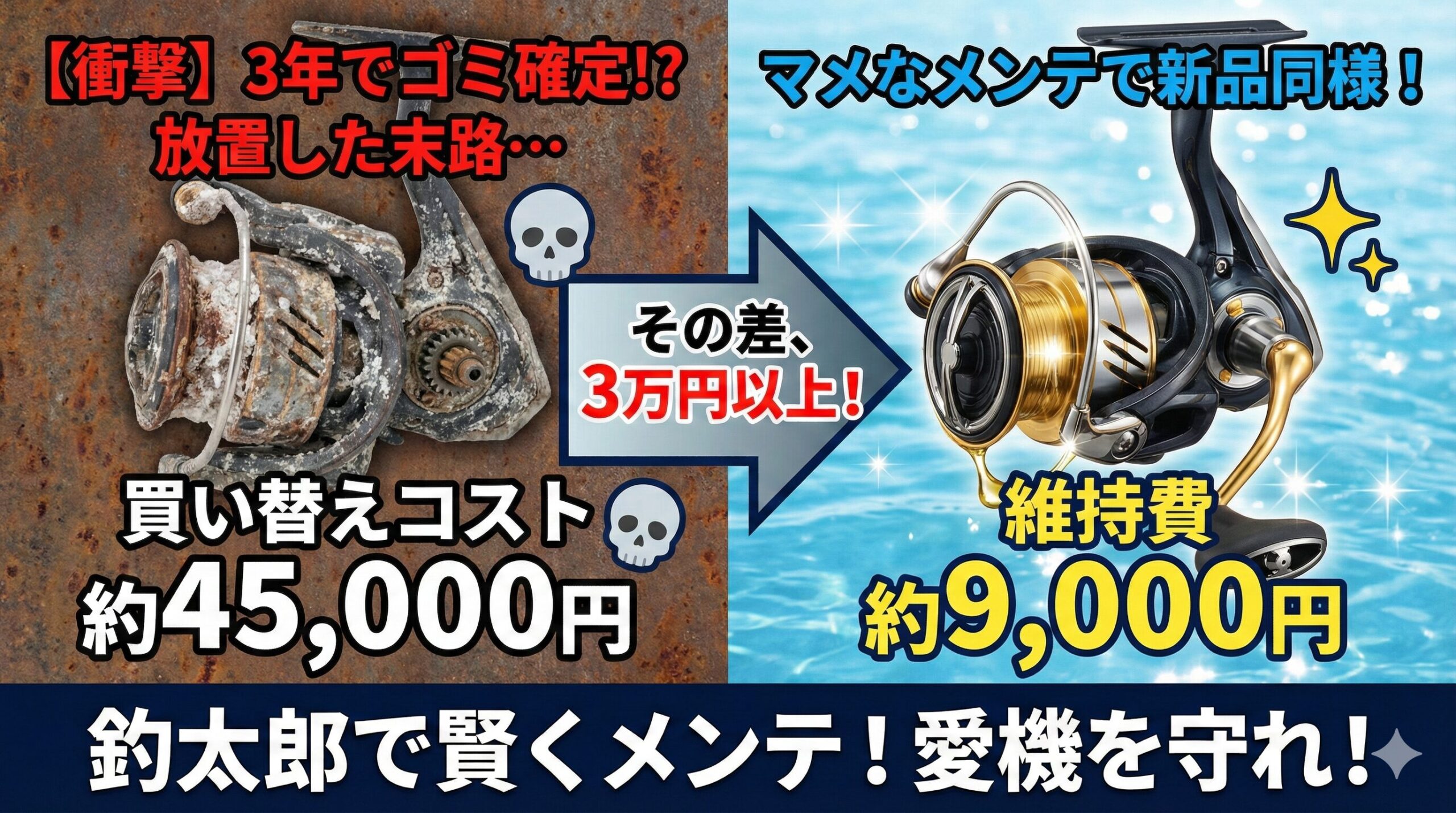 釣り人の敵は、ボウズではなく、「錆と塩噛み」。 特にリールやロッドのガイドは、金属と塩の戦場。釣太郎