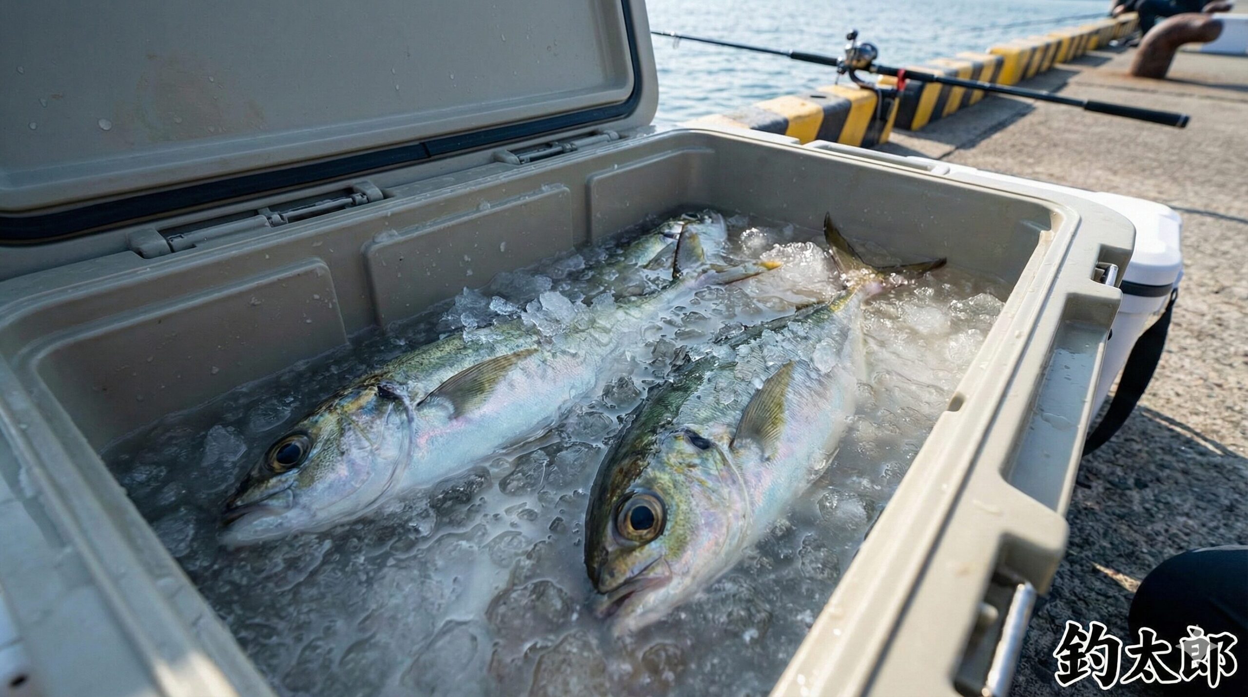 釣太郎の海水氷は１キロ200円、3キロ400円で販売していますが、人気沸騰しています。 海の魚は海の水を凍らせた海水氷で平すのが一番。釣太郎