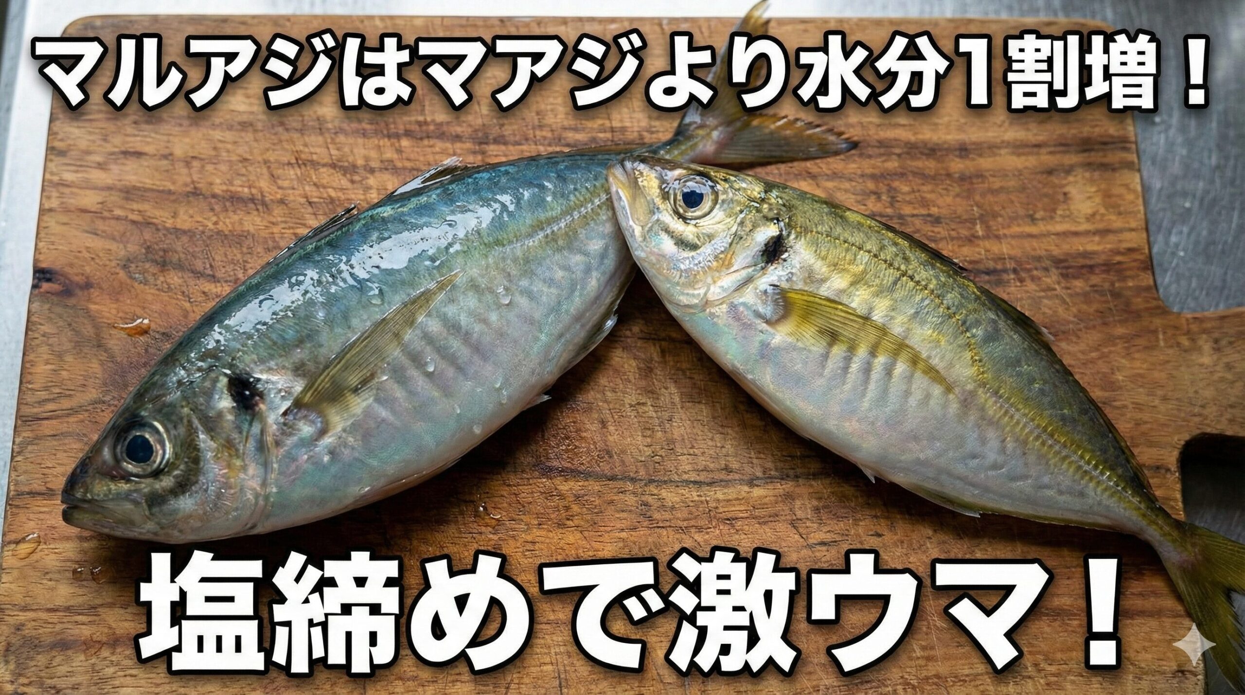 マルアジはマアジより1割水分が多い。釣太郎