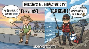 大阪や奈良、遠くから高速道路を飛ばしてくる遠征組。 彼らにとっての釣りは一大イベント。地元民とはスタンスが違う。釣太郎
