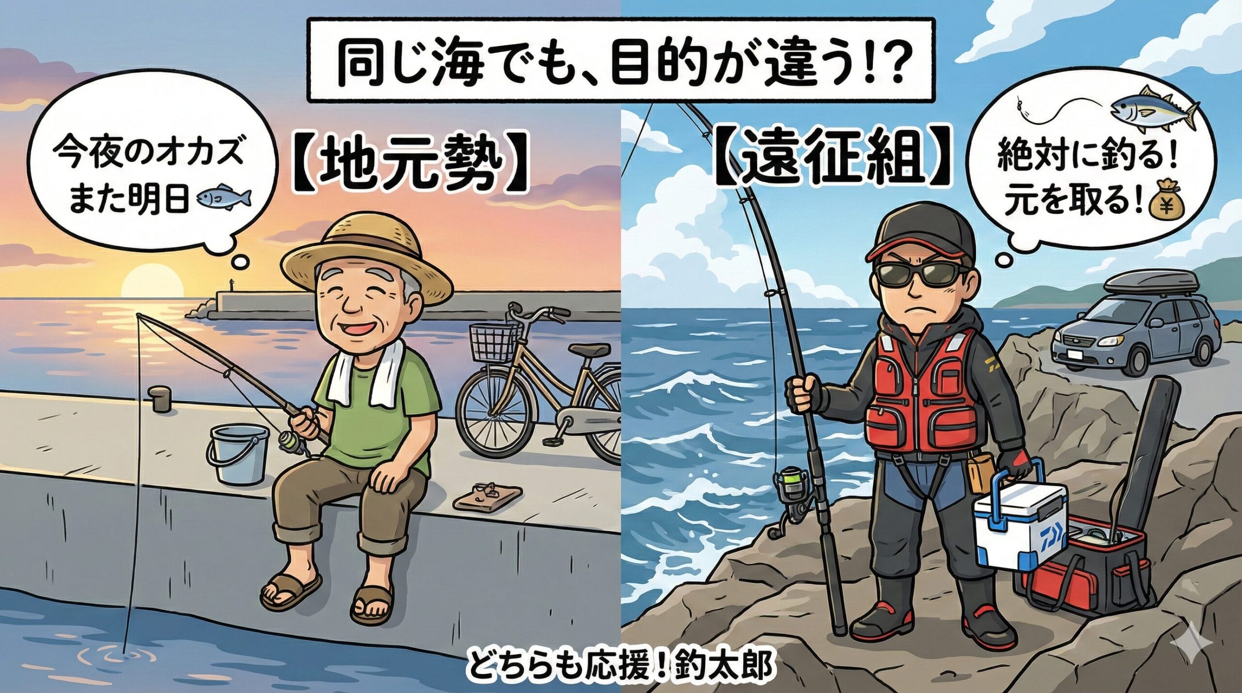 大阪や奈良、遠くから高速道路を飛ばしてくる遠征組。 彼らにとっての釣りは一大イベント。地元民とはスタンスが違う。釣太郎