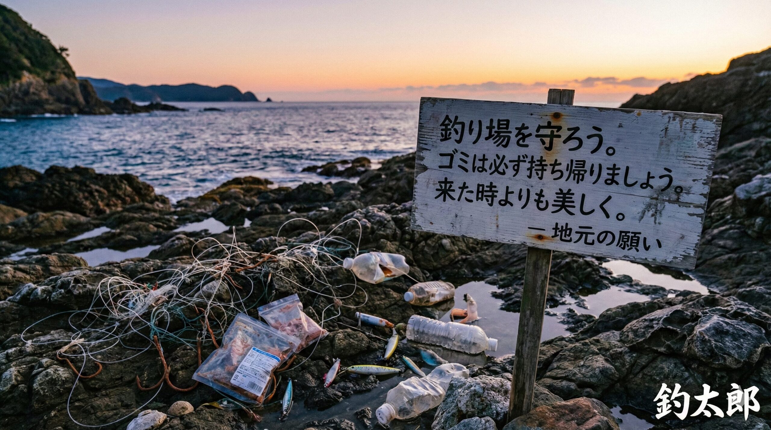 アングラーの誇りを持ってゴミを持ち帰ろう.釣太郎
