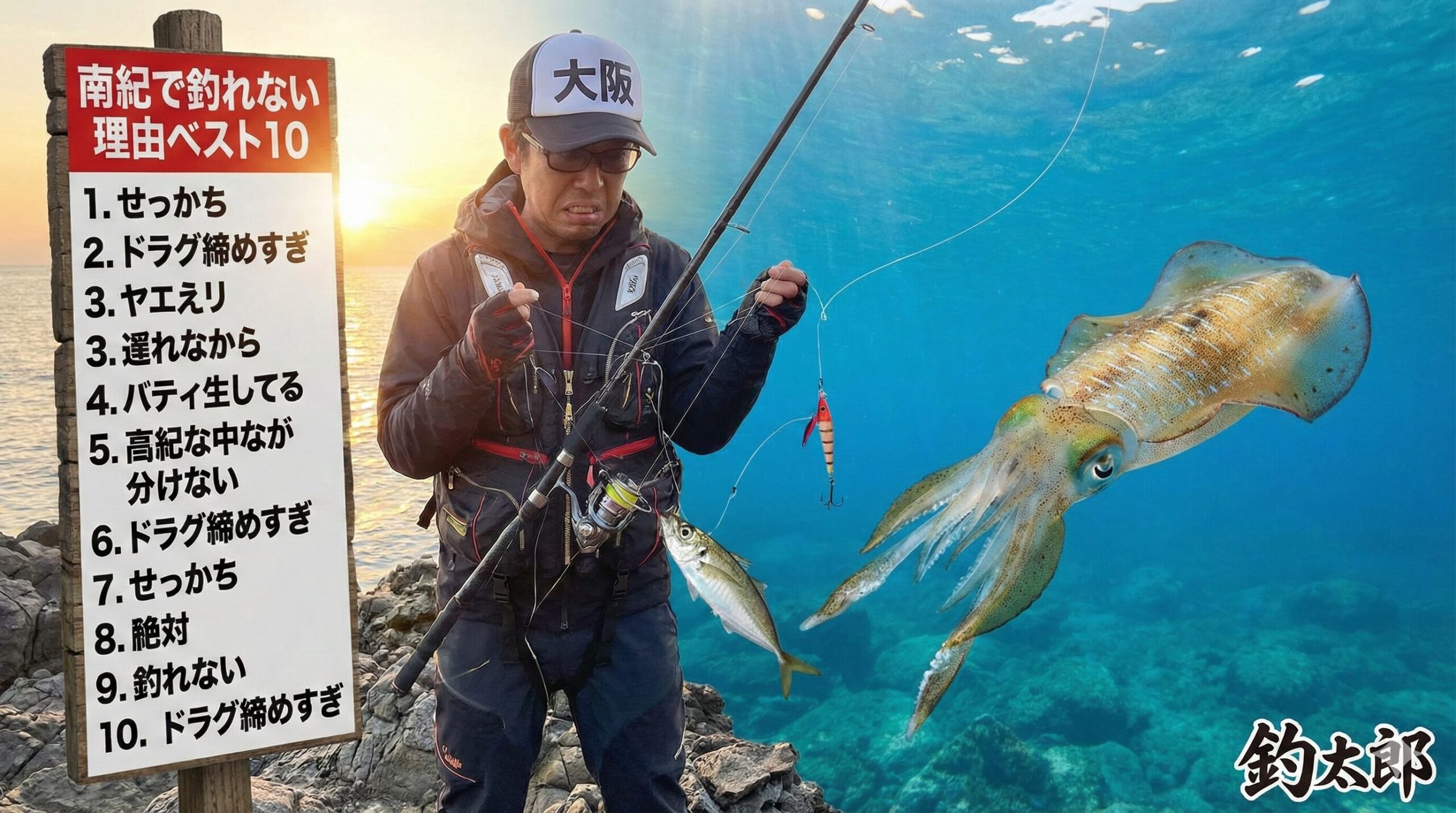 大阪人が、南紀で釣れない理由ベスト10．アオリイカヤエン釣り編。釣太郎