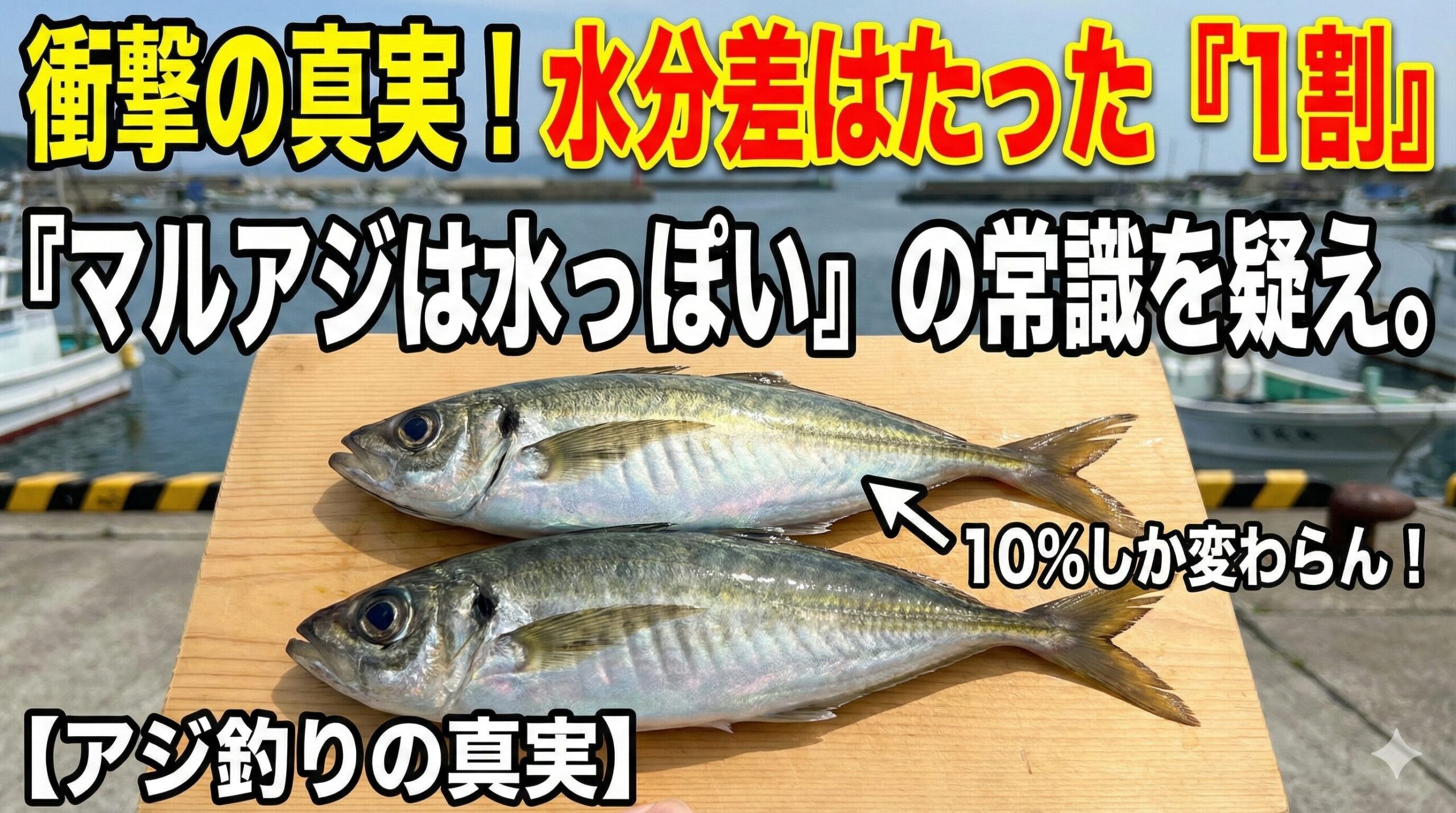 マルアジとマアジの水分量の違いはたった「1割」釣太郎