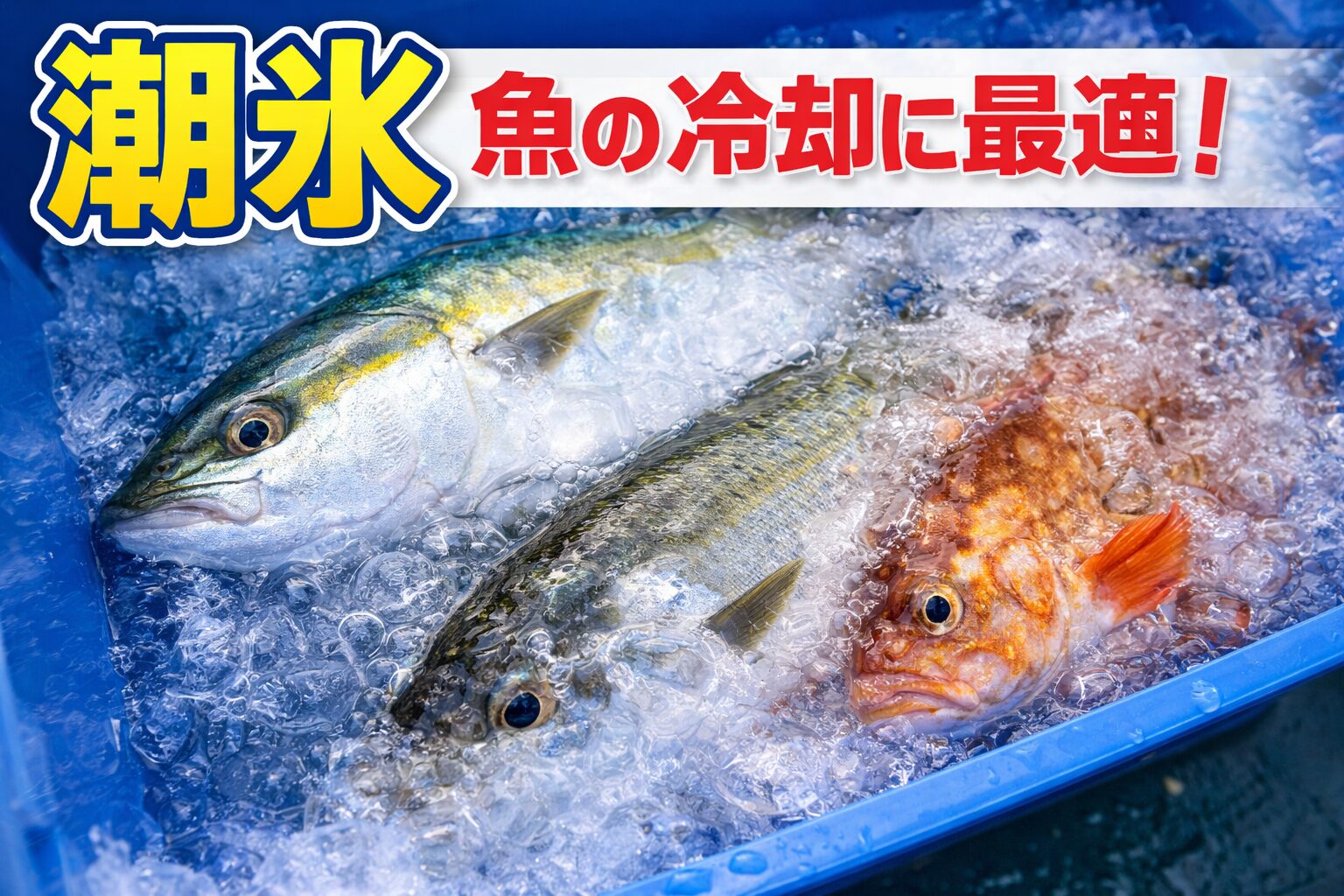 氷＋海水＝潮氷が魚の冷却に最適な理由は・低温維持（−2℃近く） ・瞬間冷却・浸透圧ダメージなし・細菌抑制 。だからこそ漁師も使い続けています。釣太郎