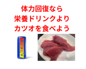 体力回復は栄養ドリンクを飲むよりカツオを食べるが効果的。釣太郎