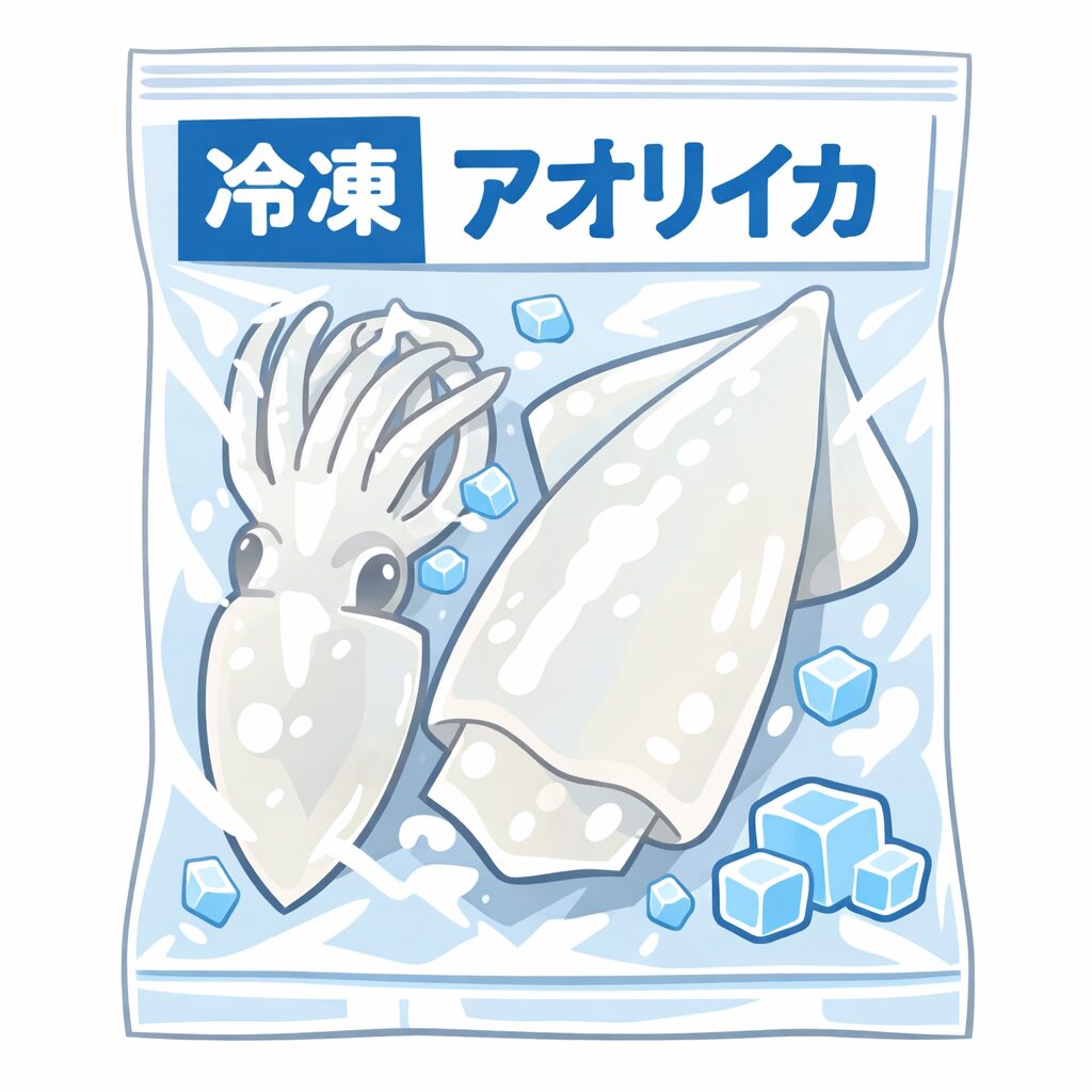 アオリイカ、下処理：冷凍方法：解凍方法はそれぞれ＝40％：30％：30％の比重を占めている 。釣太郎