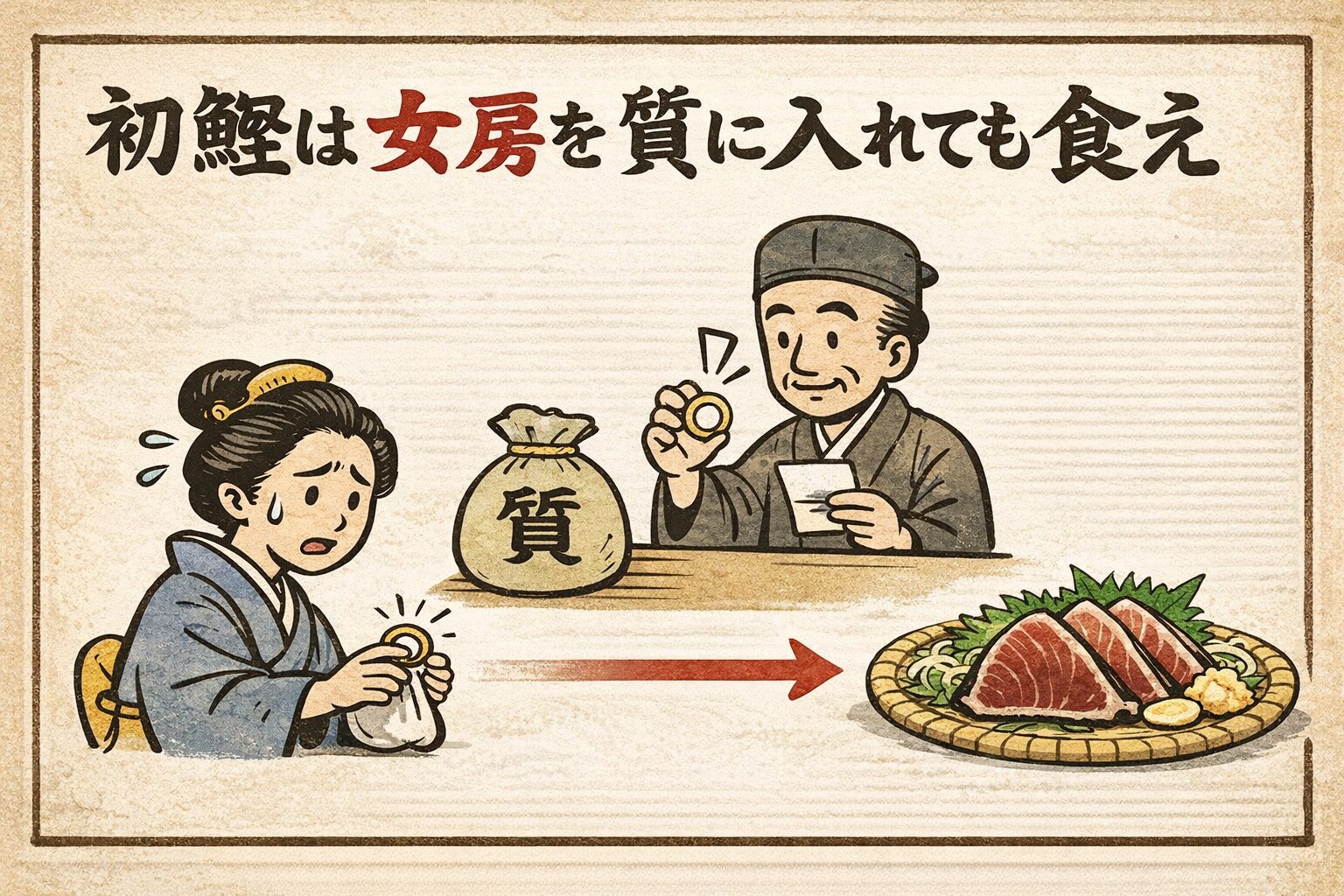 「初鰹は女房を質に入れても食え」とは、 江戸時代から伝わる有名なことわざです。釣太郎